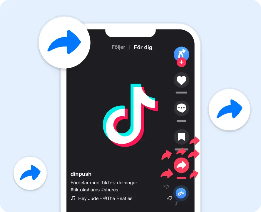 TikTok-delningar
