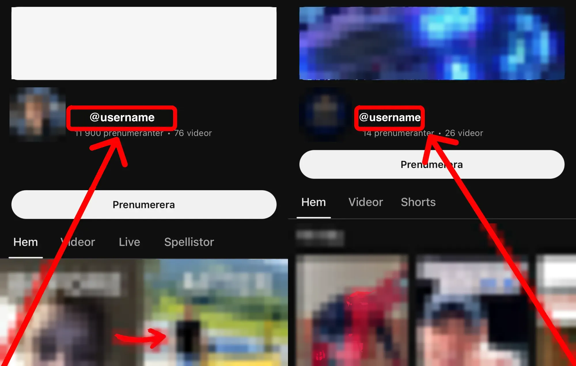 Köp YouTube-likes: guide med skärmbilder – här hittar du ditt användarnamn eller din profillänk på YouTube