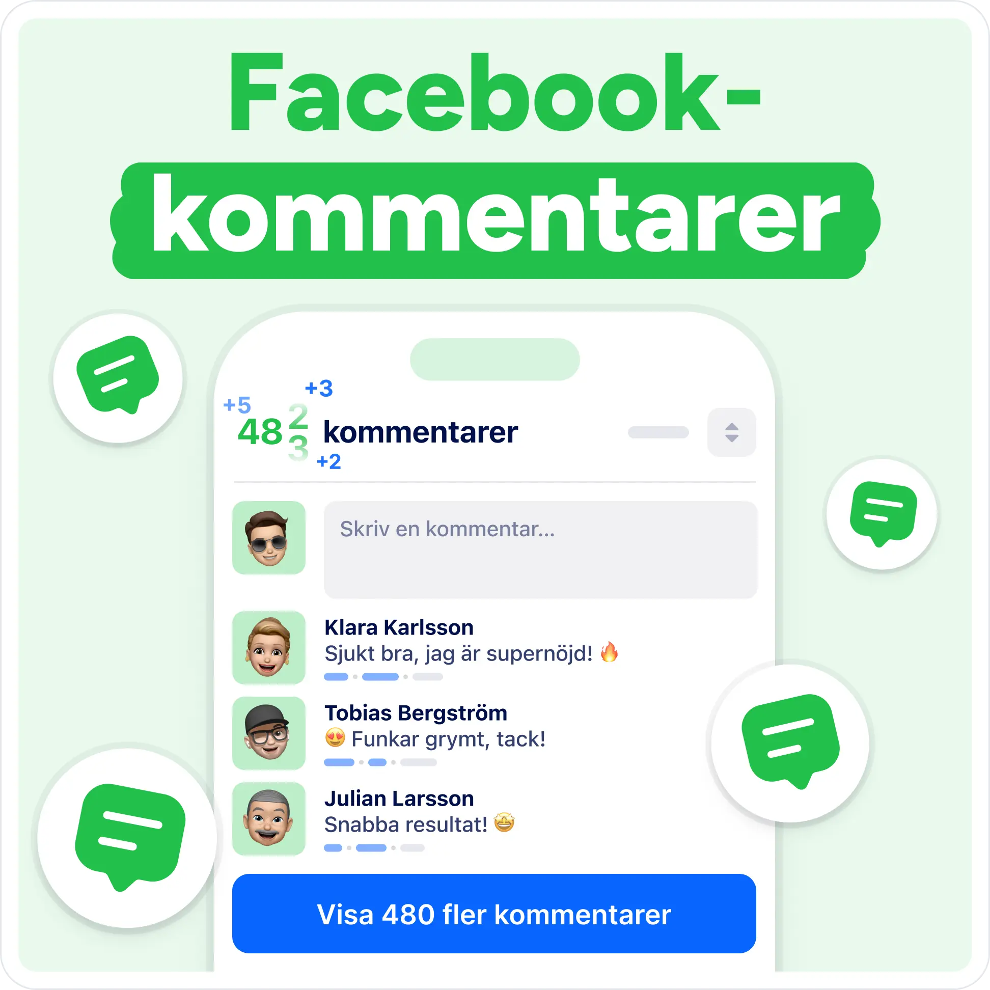 Köp Facebook Kommentarer Mockup