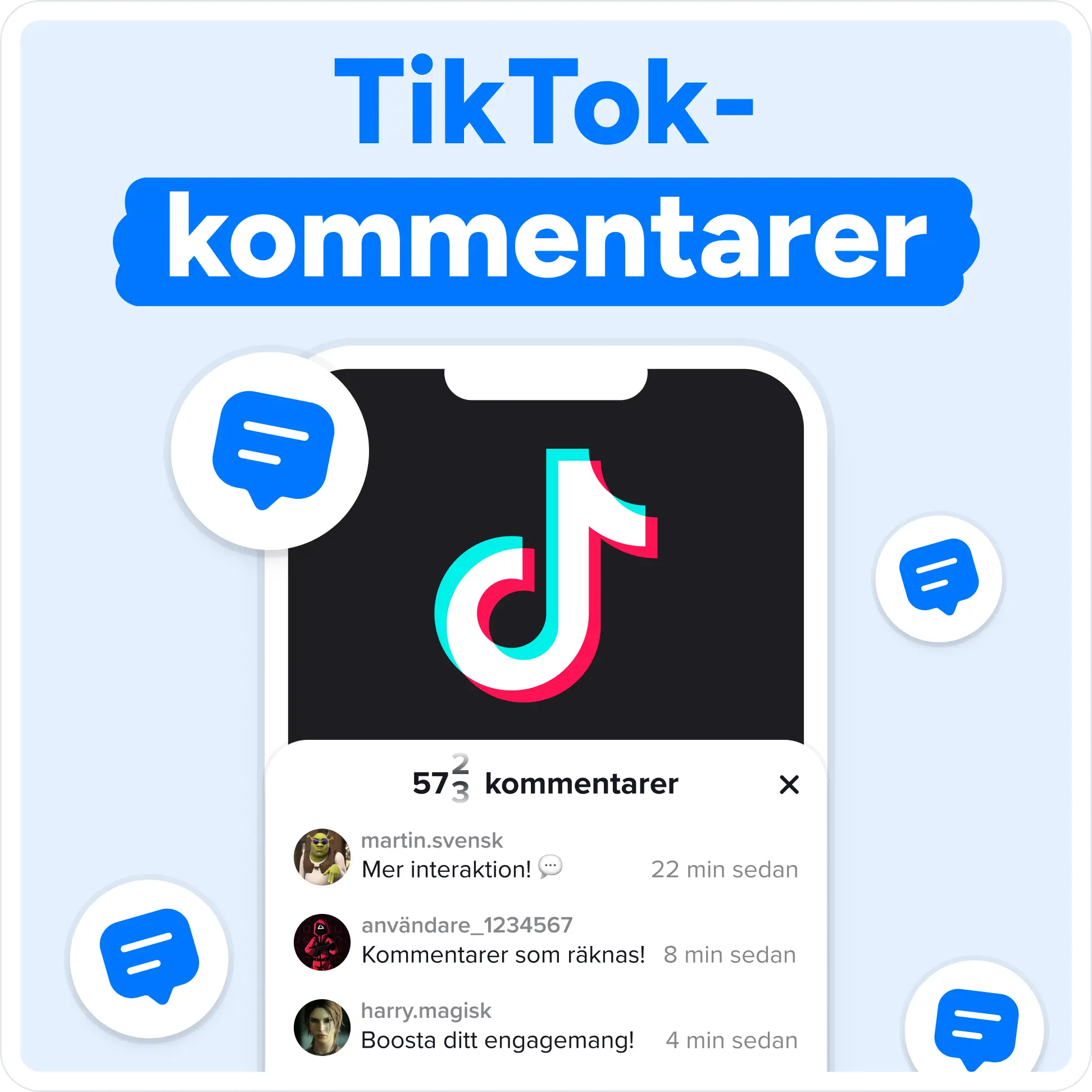 Köp TikTok Kommentarer Mockup