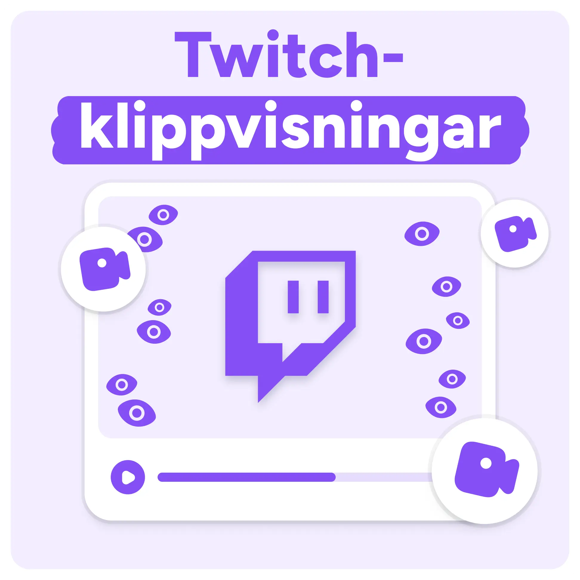 Köp Twitch Videovisningar Mockup
