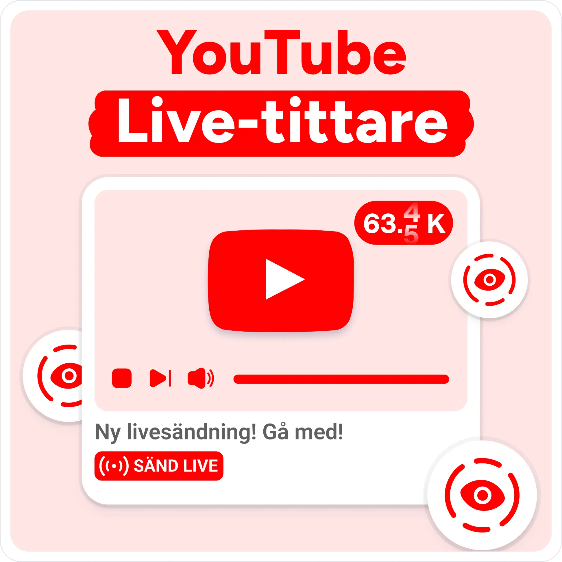 Köp YouTube Live-tittare Mockup