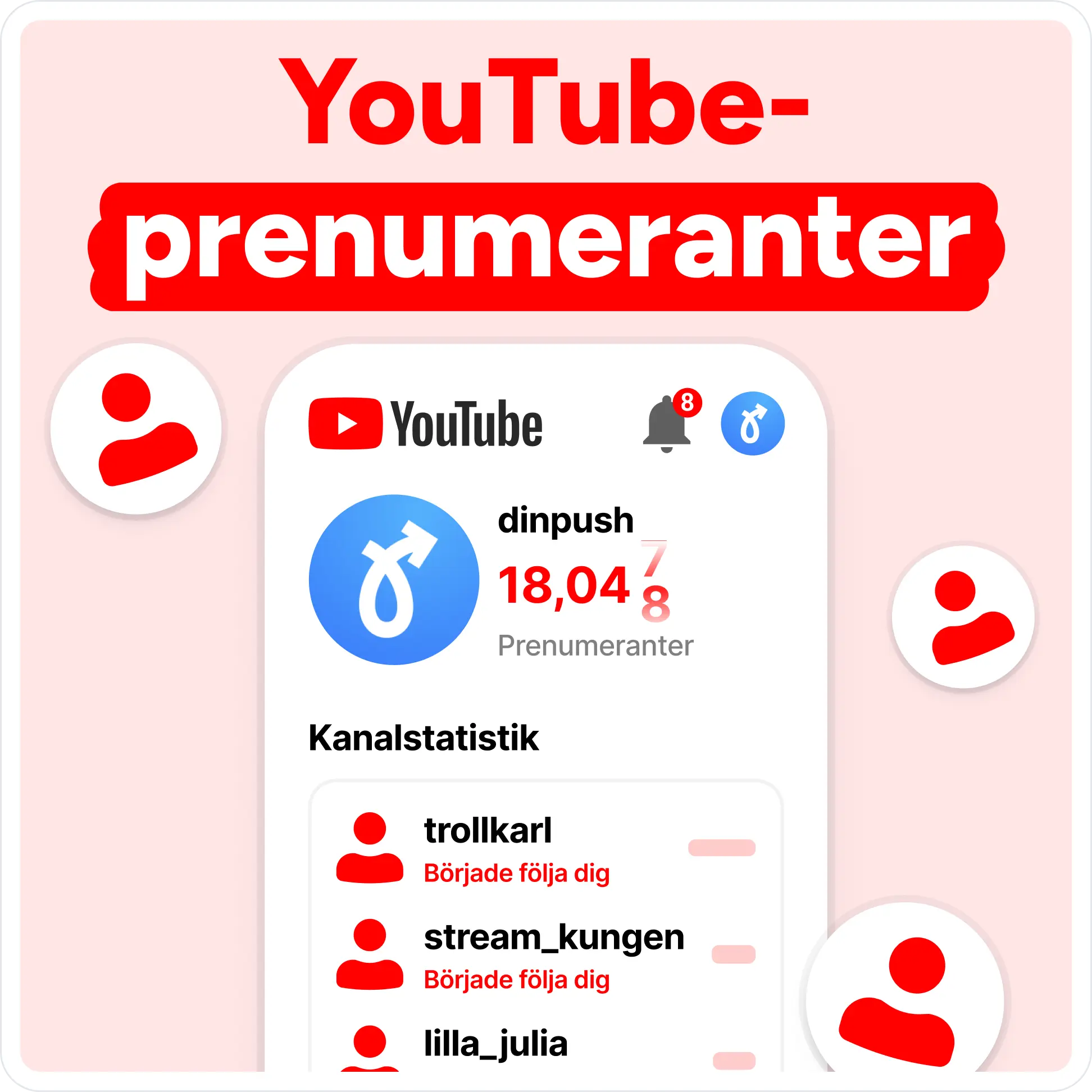 Köp YouTube Prenumeranter Mockup